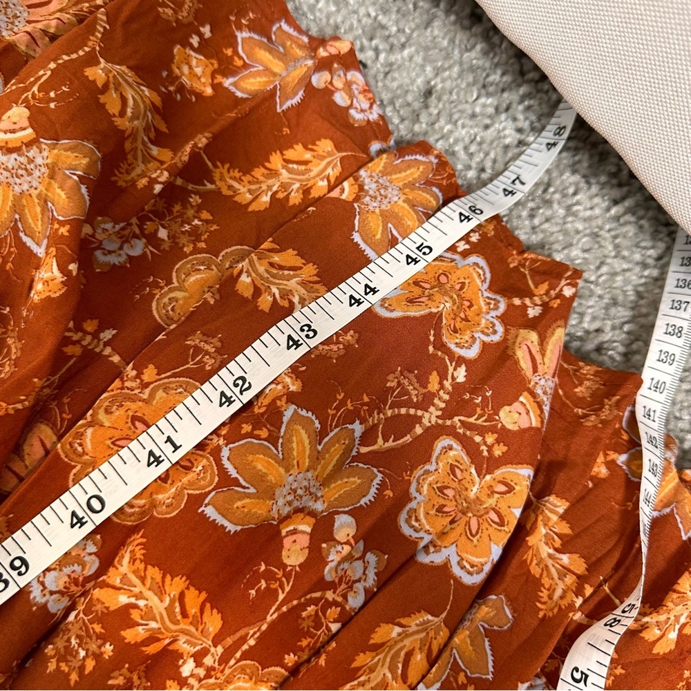 Free People NWT Sweet Escape Long Sleeve Dress Smocked in Mocha Floral Sz Small - Picture 10 of 13